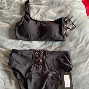 Fashion Nova Highwaisted One Shoulder Tie Bikini